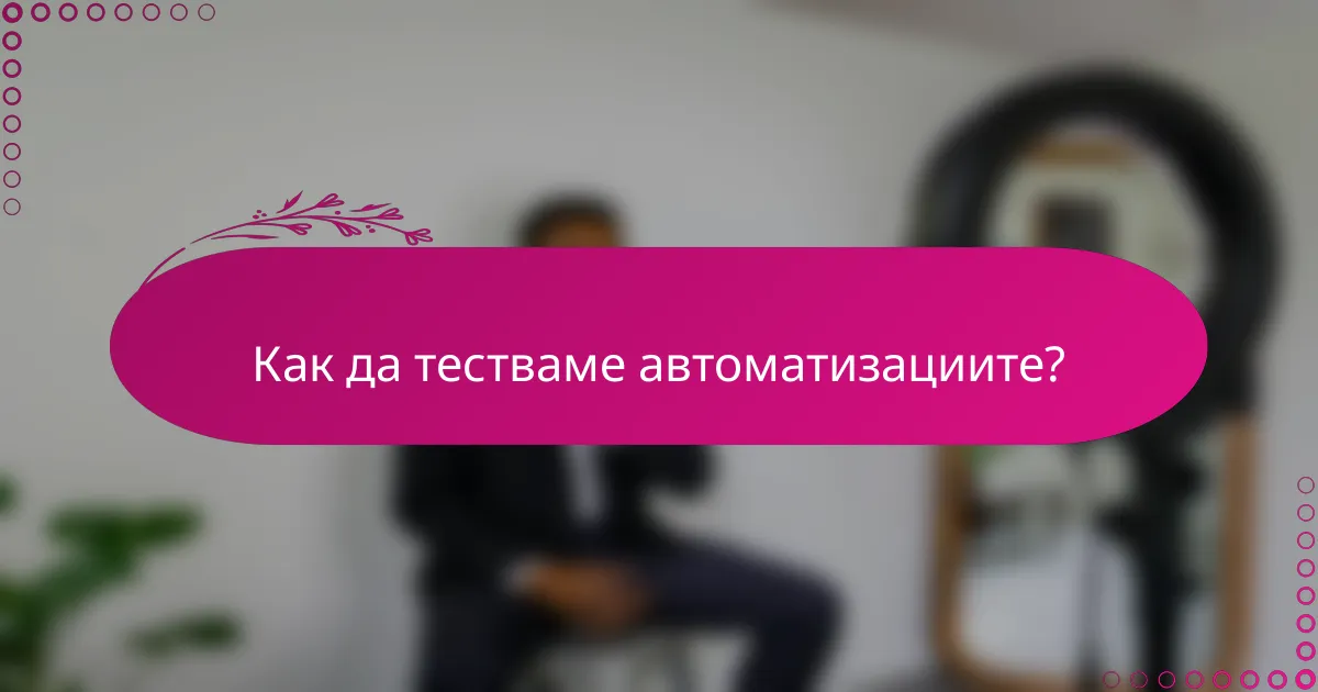 Как да тестваме автоматизациите?