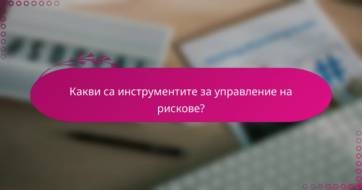 Какви са инструментите за управление на рискове?