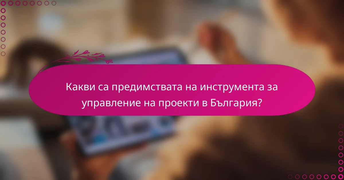 Какви са предимствата на инструмента за управление на проекти в България?