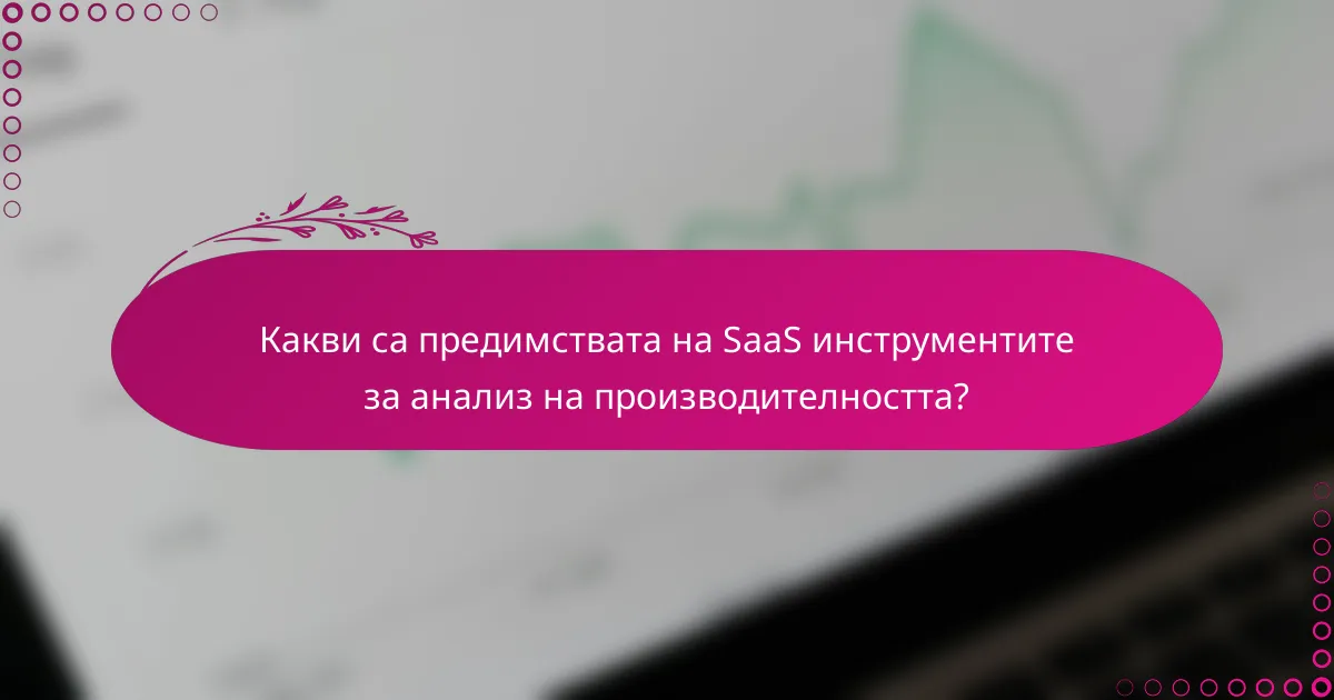 Какви са предимствата на SaaS инструментите за анализ на производителността?