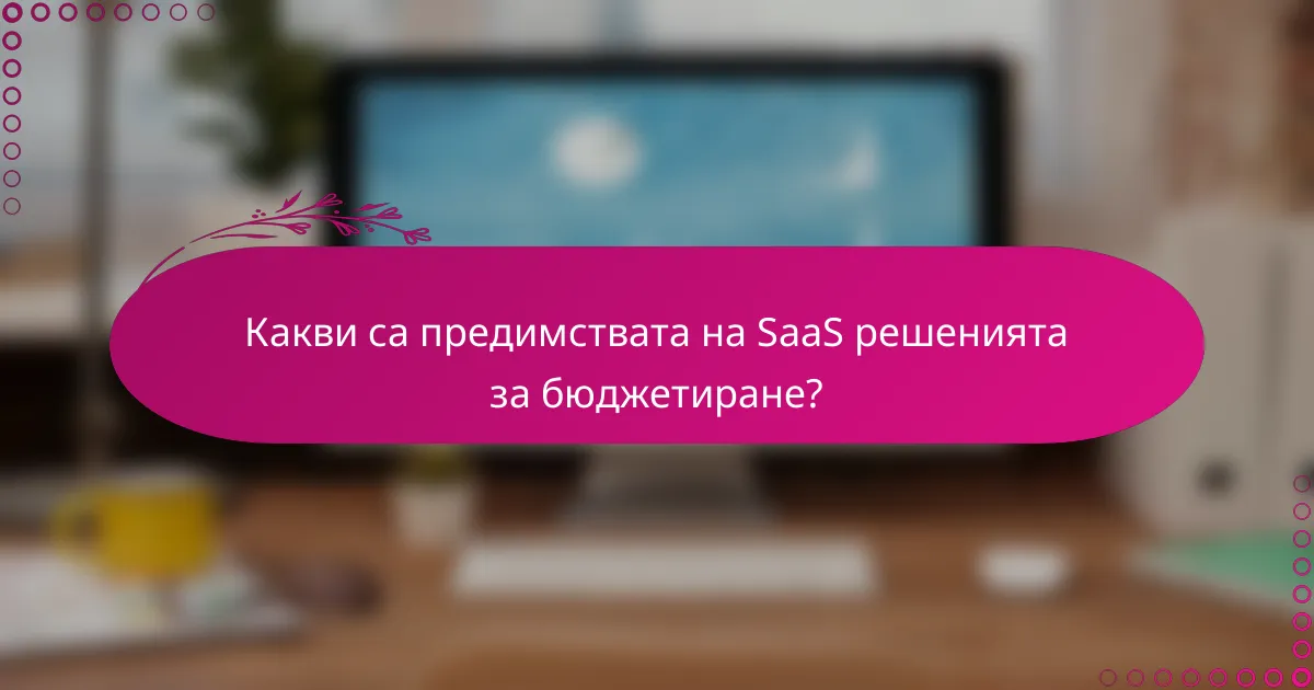 Какви са предимствата на SaaS решенията за бюджетиране?
