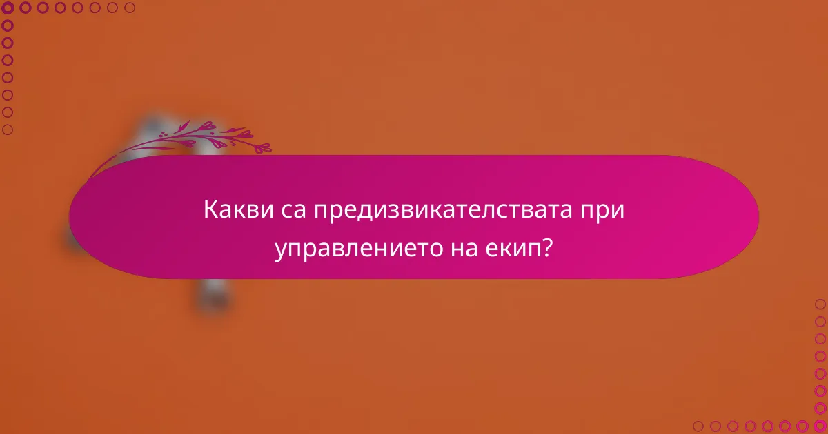 Какви са предизвикателствата при управлението на екип?